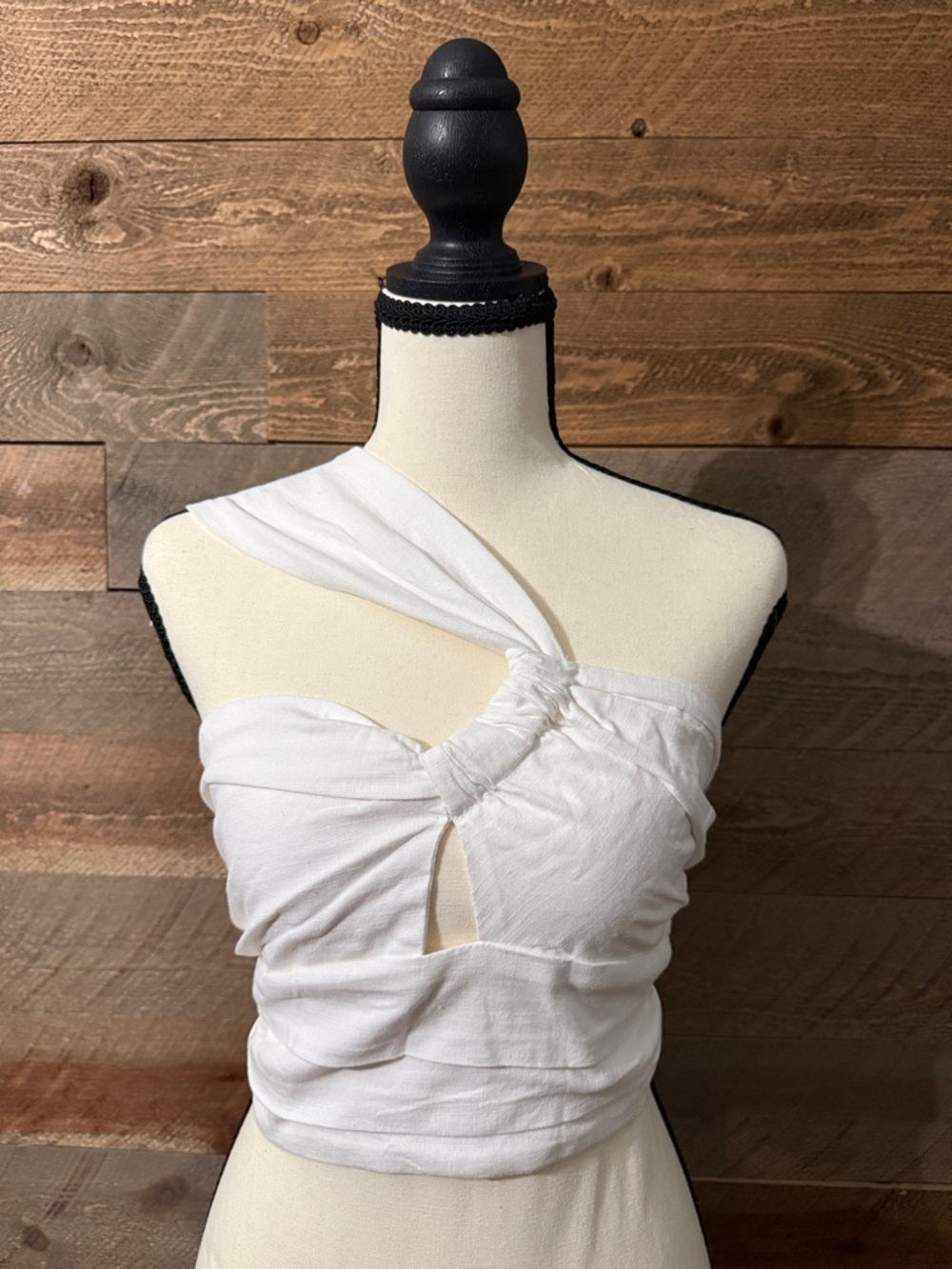 NWT Hers & Mine White One Shoulder Crop Top l